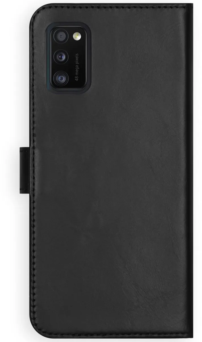 Selencia Hoesje Samsung Galaxy A41 - Echt Lederen Bookcase 3 Stuks - Zwart