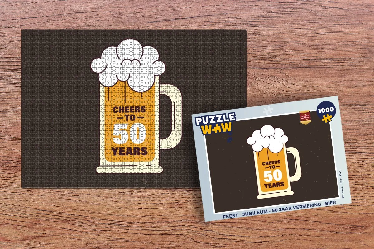 PuzzleWow Jubileum Bier Legpuzzel 1000 Stuks - Multicolor