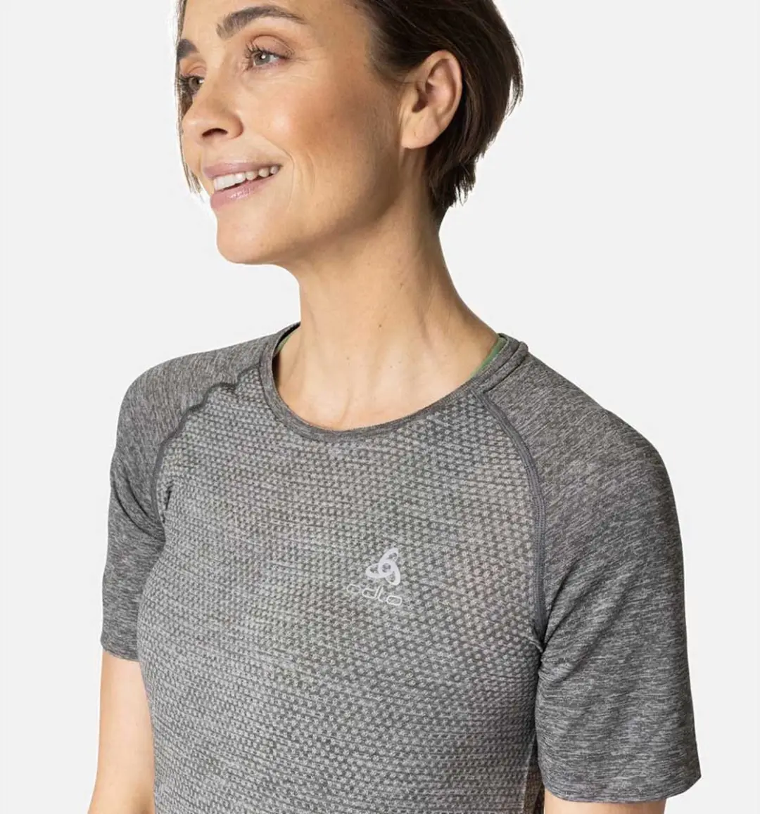 ODLO Crew Essential Seamless T-shirt - XS - Stone Grey Melange