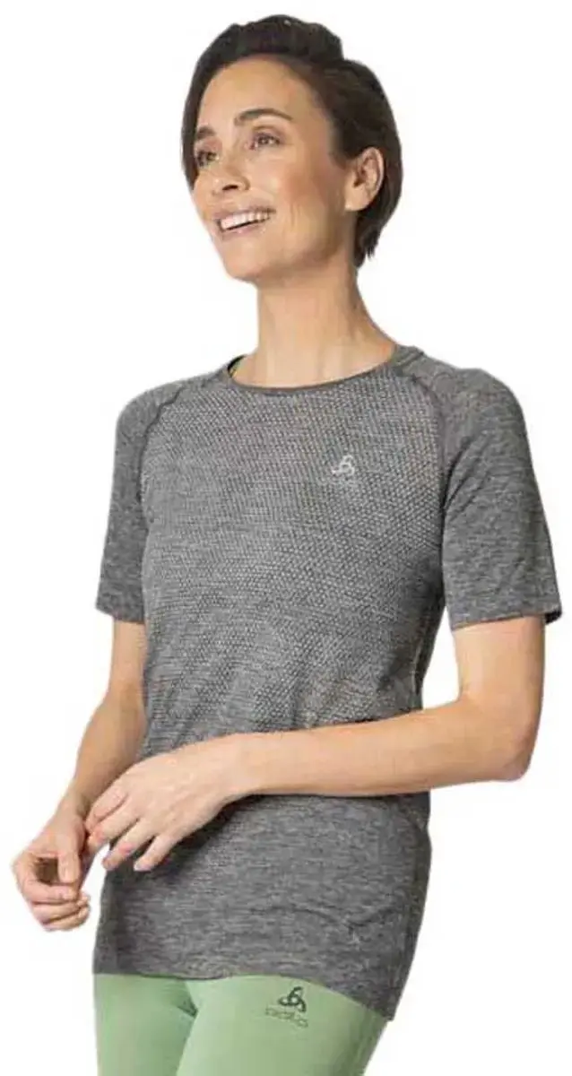 ODLO Crew Essential Seamless T-shirt - XS - Stone Grey Melange - afbeelding 6 van 6