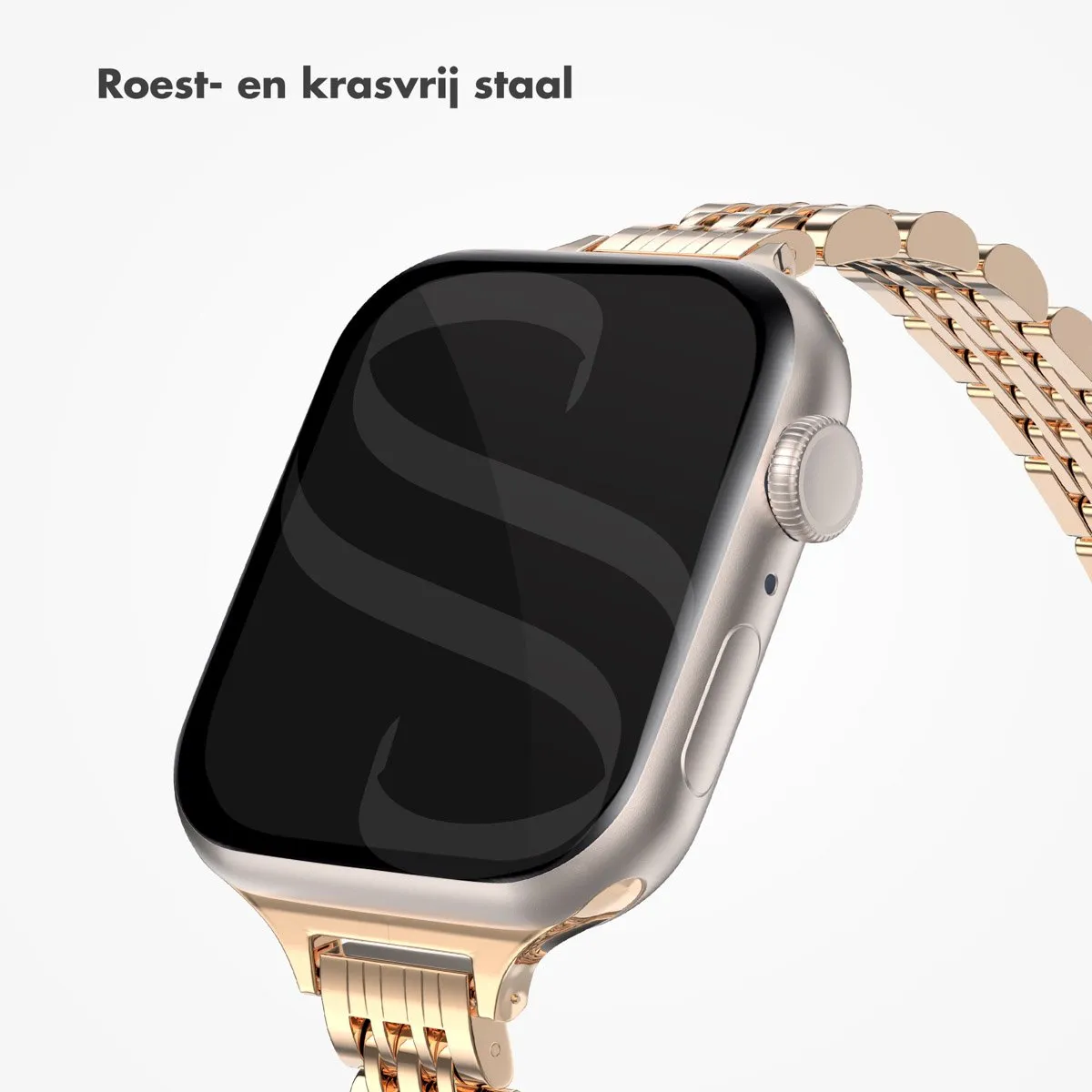Selencia Slim Steel Schakelbandje Rosé Goud - Apple Watch 38-42mm - afbeelding 6 van 6