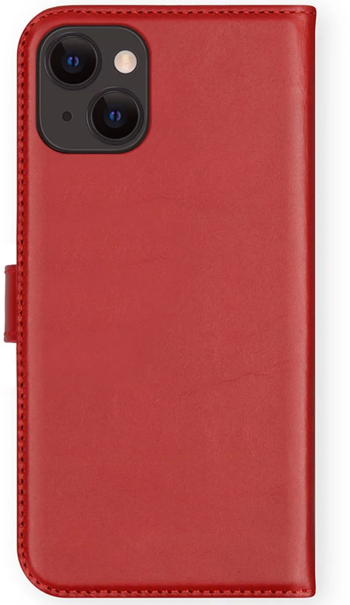 Selencia Hoesje iPhone 13 Mini - Rood Leder - 3 Pasjes