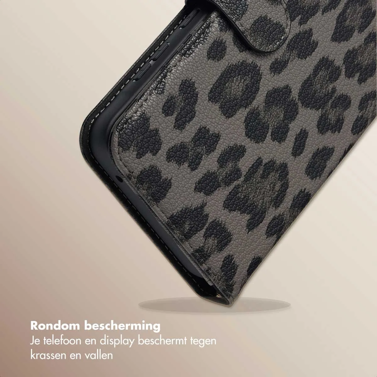 Selencia Hoesje Samsung Galaxy A35 - Sabi Bookcase Panterprint - Zwart