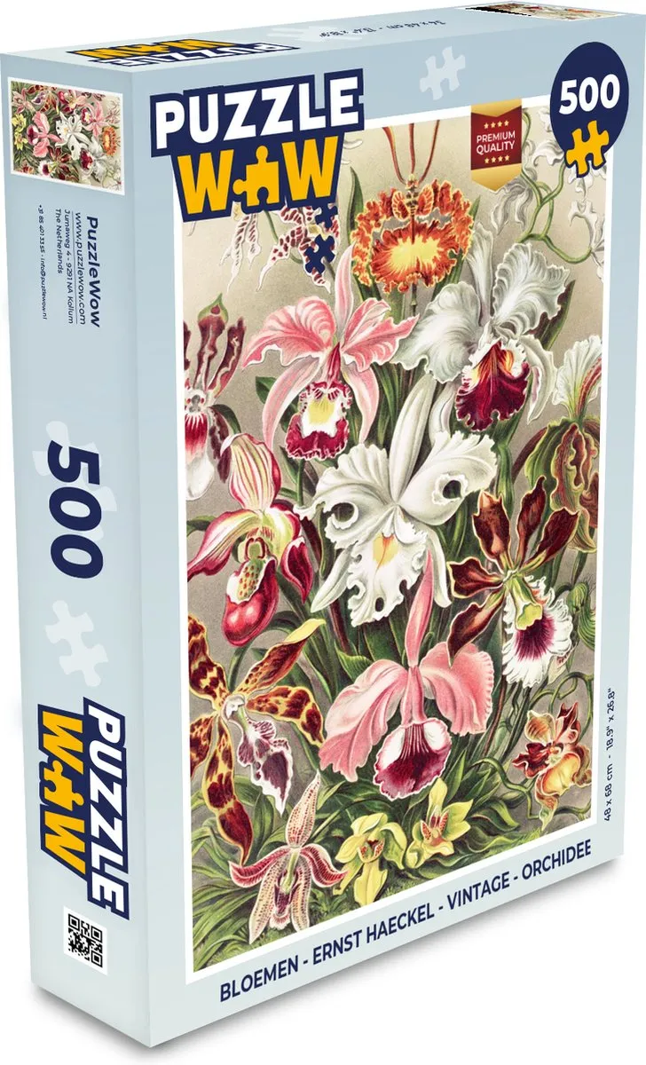 PuzzleWow Ernst Haeckel Orchidee Legpuzzel 500 Stuks - Multicolor