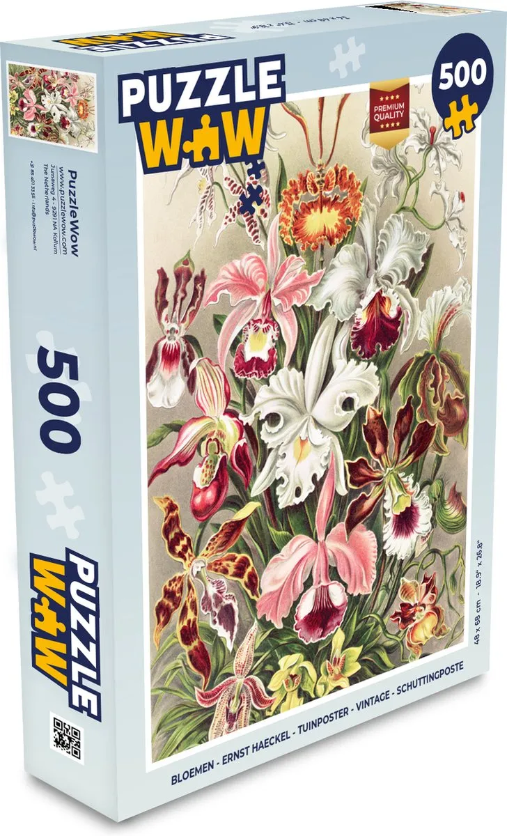 PuzzleWow Ernst Haeckel Orchidee Legpuzzel 500 Stuks - Multicolor