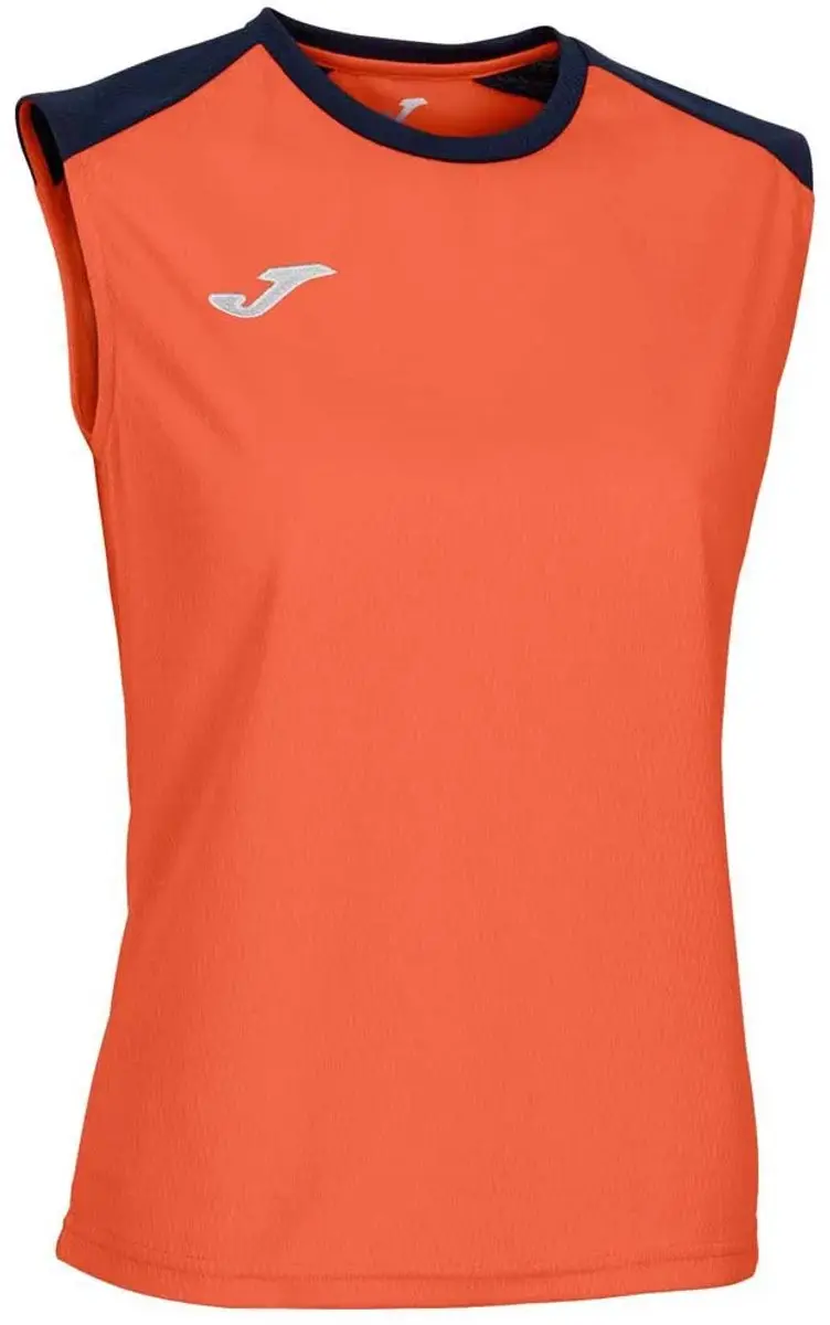 Joma Eco Championship Mouwloos T-shirt M - Fluor Orange/Navy - afbeelding 2 van 2