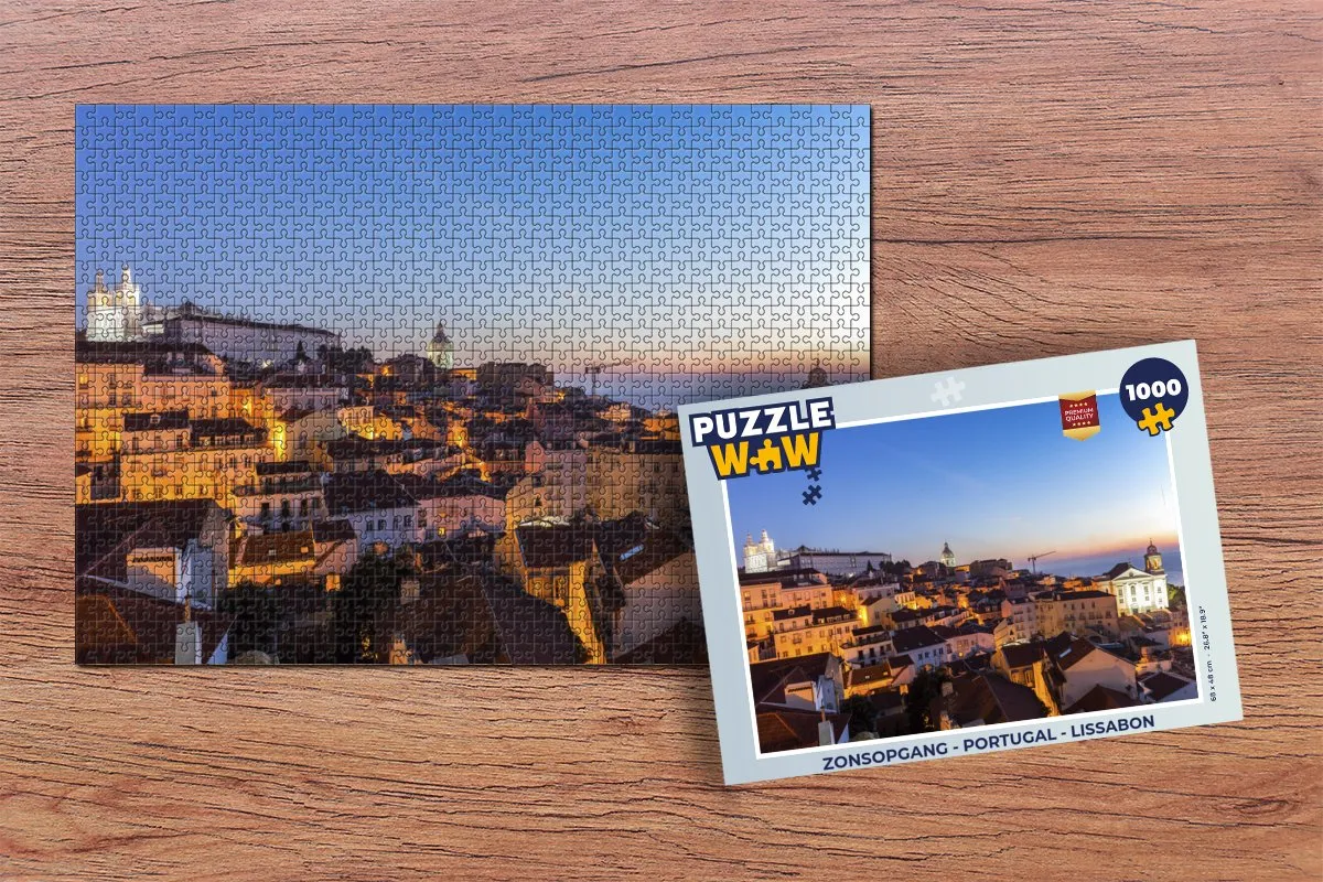 PuzzleWow Zonsopgang Lissabon Legpuzzel 1000 Stuks - Multicolor