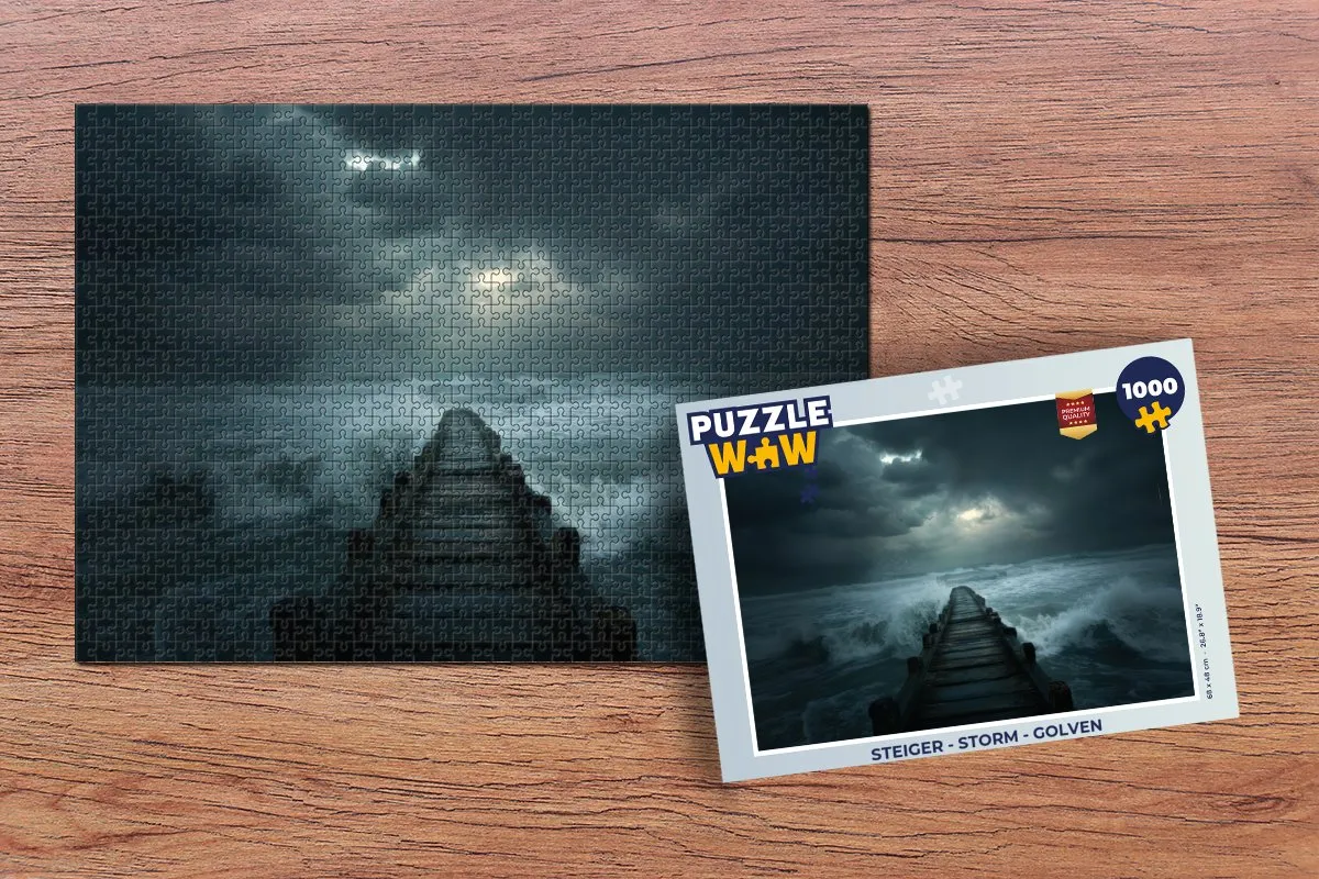 PuzzleWow Steiger Storm Golven Legpuzzel 1000 Stuks