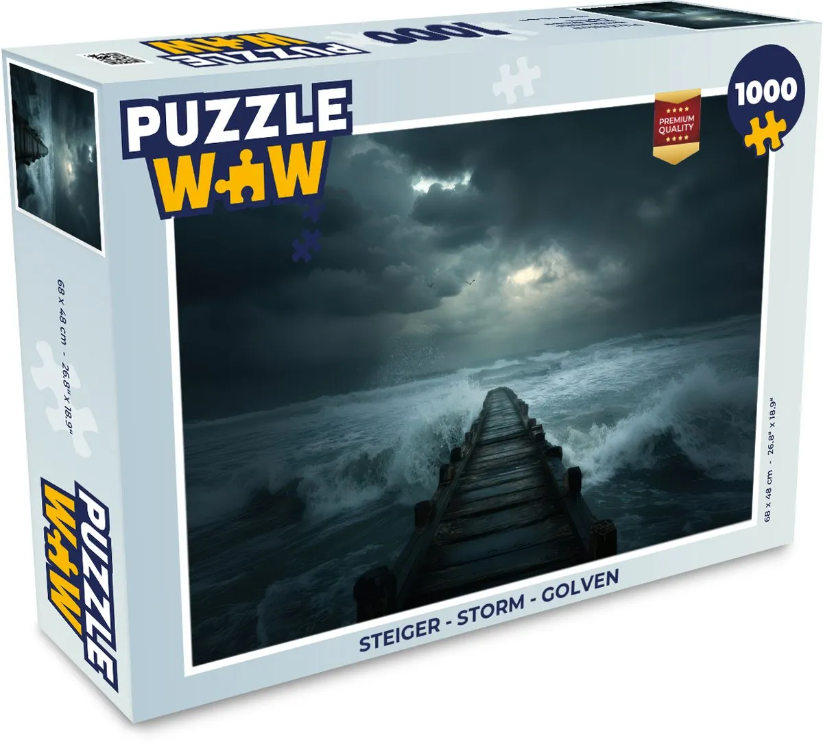 PuzzleWow Steiger Storm Golven Legpuzzel 1000 Stuks