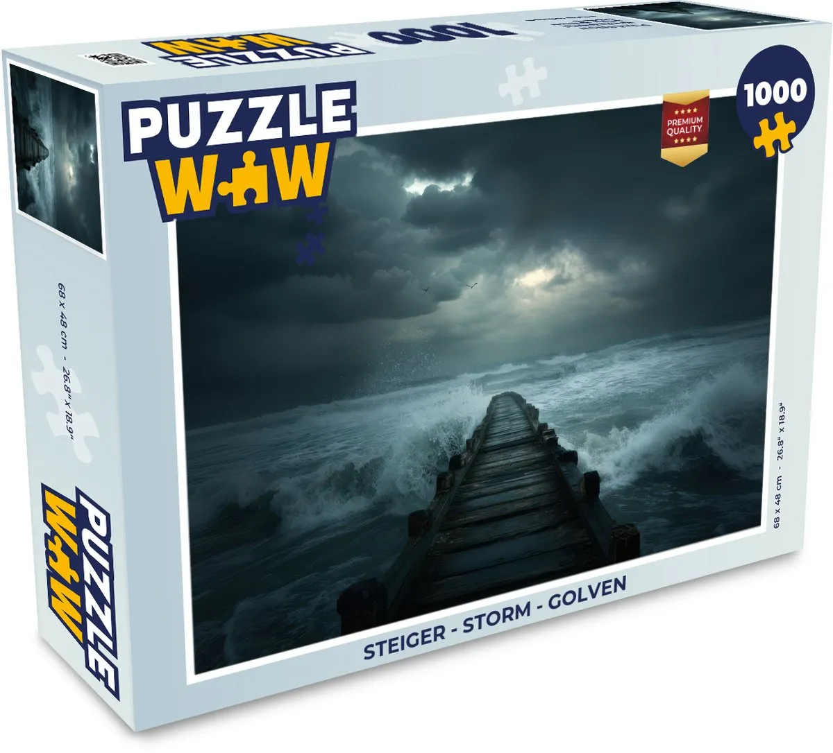 PuzzleWow Steiger Storm Golven Legpuzzel 1000 Stuks