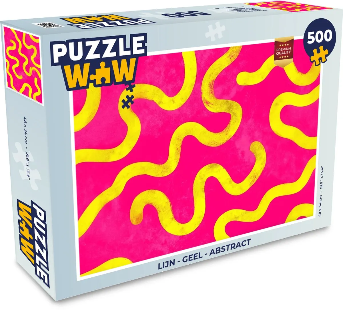 PuzzleWow Abstract Legpuzzel 500 Stuks - Geel - MPN 8721406852049