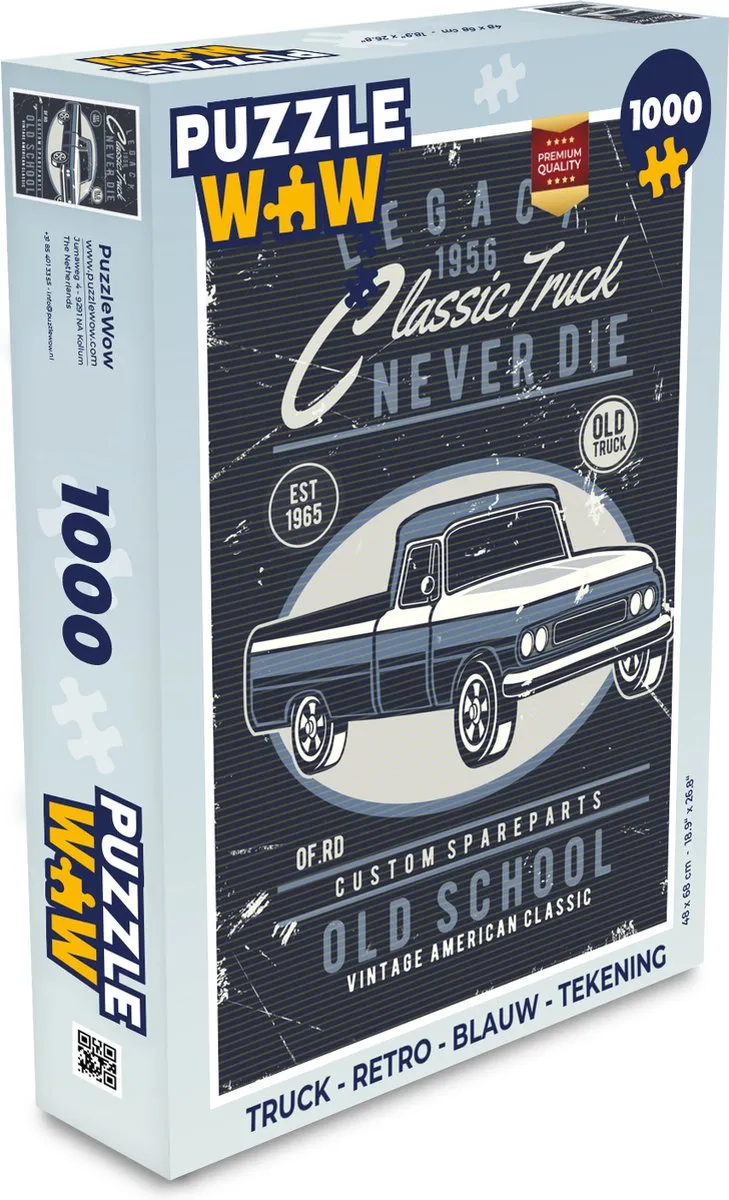 PuzzleWow Truck Retro Legpuzzel 1000 Stuks