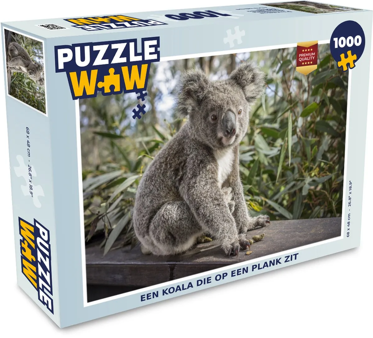 PuzzleWow Koala Plank Planten Legpuzzel 1000 Stuks - Multicolor
