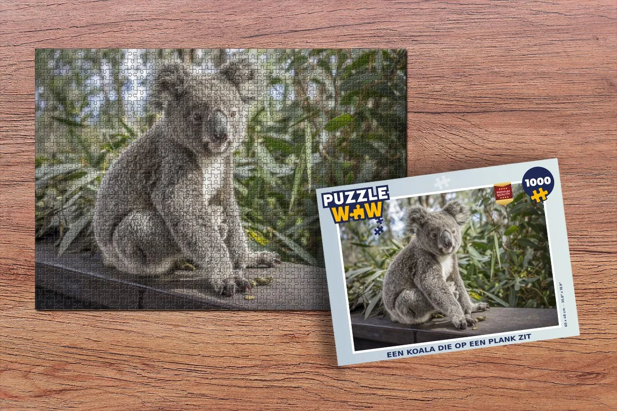 PuzzleWow Koala Plank Planten Legpuzzel 1000 Stuks - Multicolor