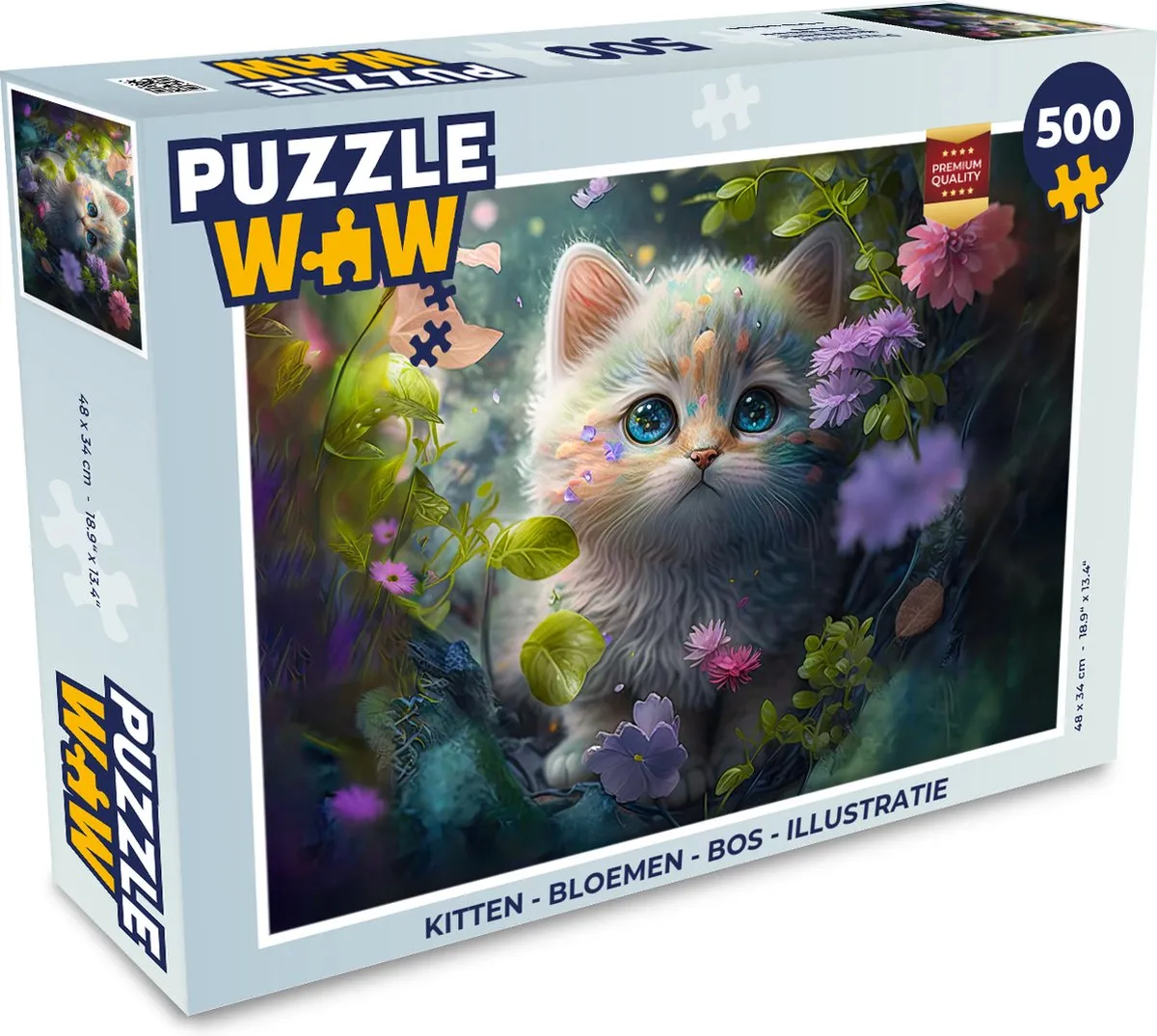 PuzzleWow Kitten Bloemen Bos Legpuzzel 500 Stuks