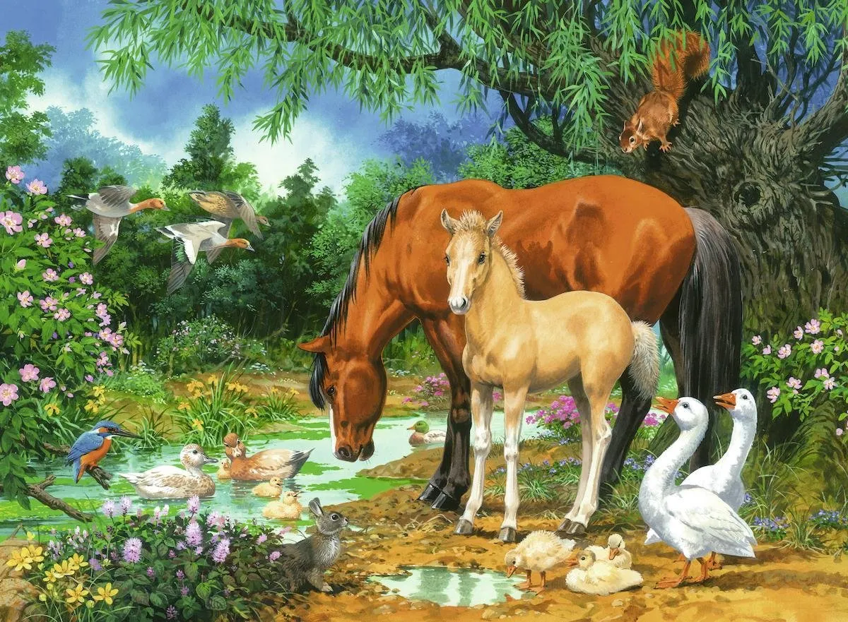 Ravensburger Idylle bij de vijver Legpuzzel 100 Stuks - 108336