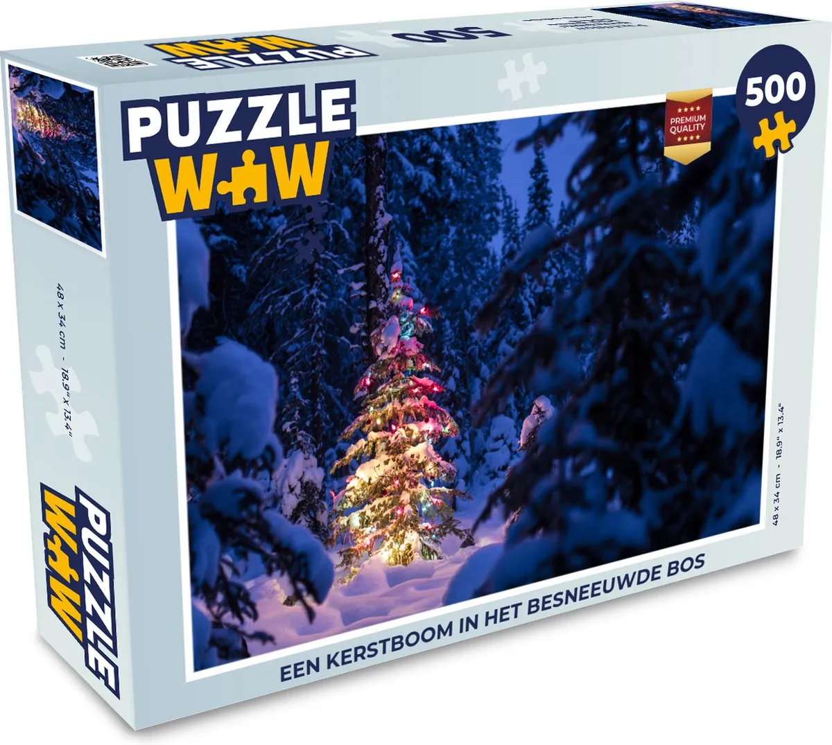 PuzzleWow Kerstboom in Besneeuwd Bos Legpuzzel 500 Stuks