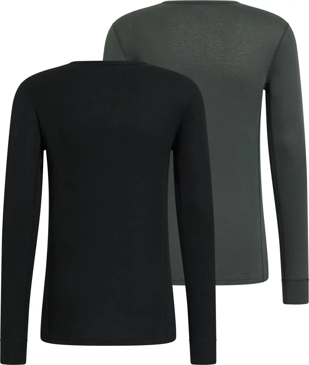 ODLO Active Warm Thermoshirt Heren - 2 Stuks - Maat L - Zwart/Army Groen