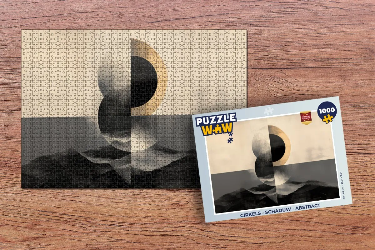 PuzzleWow Cirkels Schaduw Abstract Legpuzzel 1000 Stuks - MPN 8721179510917