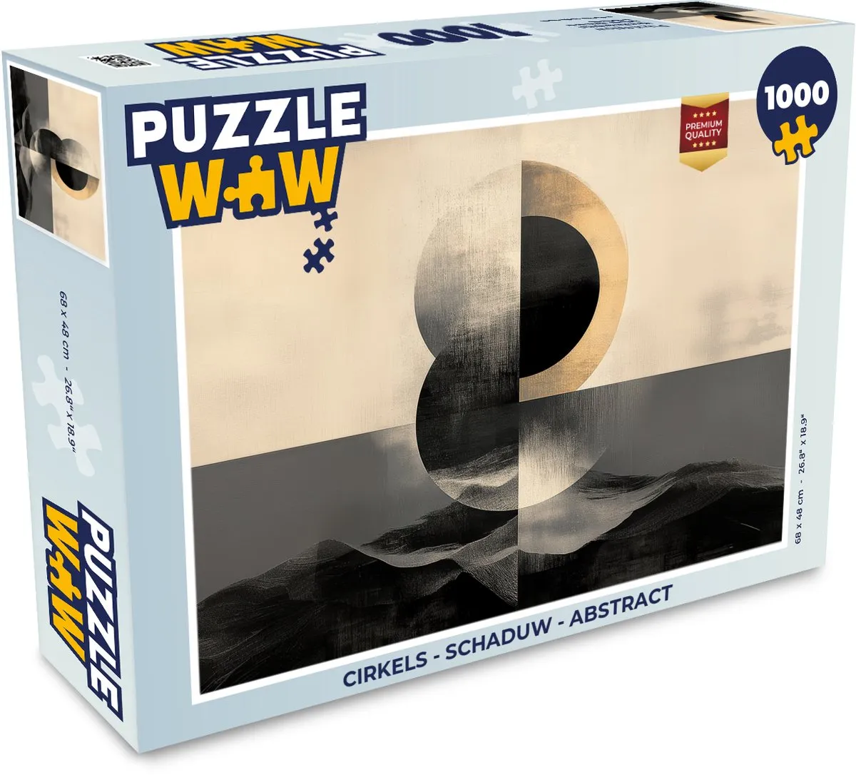 PuzzleWow Cirkels Schaduw Abstract Legpuzzel 1000 Stuks - MPN 8721179510917