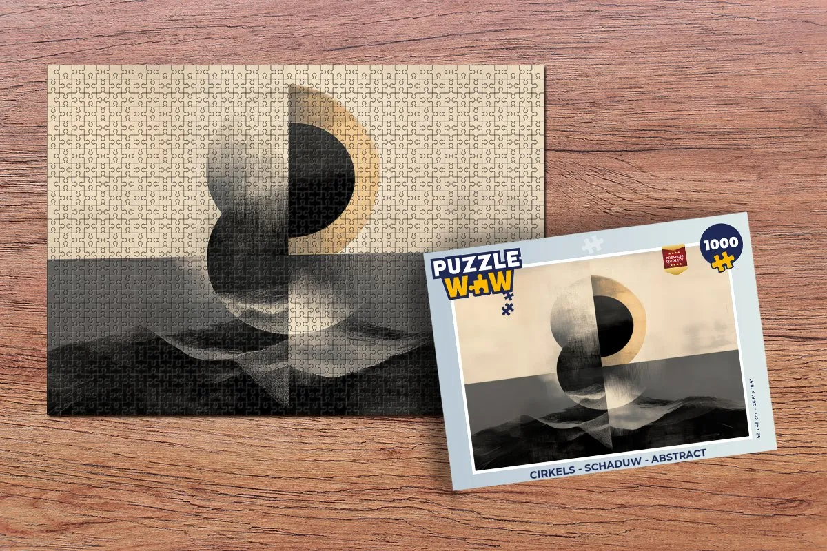 PuzzleWow Cirkels Schaduw Abstract Legpuzzel 1000 Stuks - MPN 8721179510917
