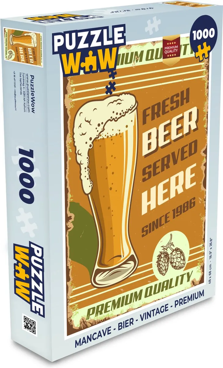 PuzzleWow Mancave Legpuzzel 1000 Stuks