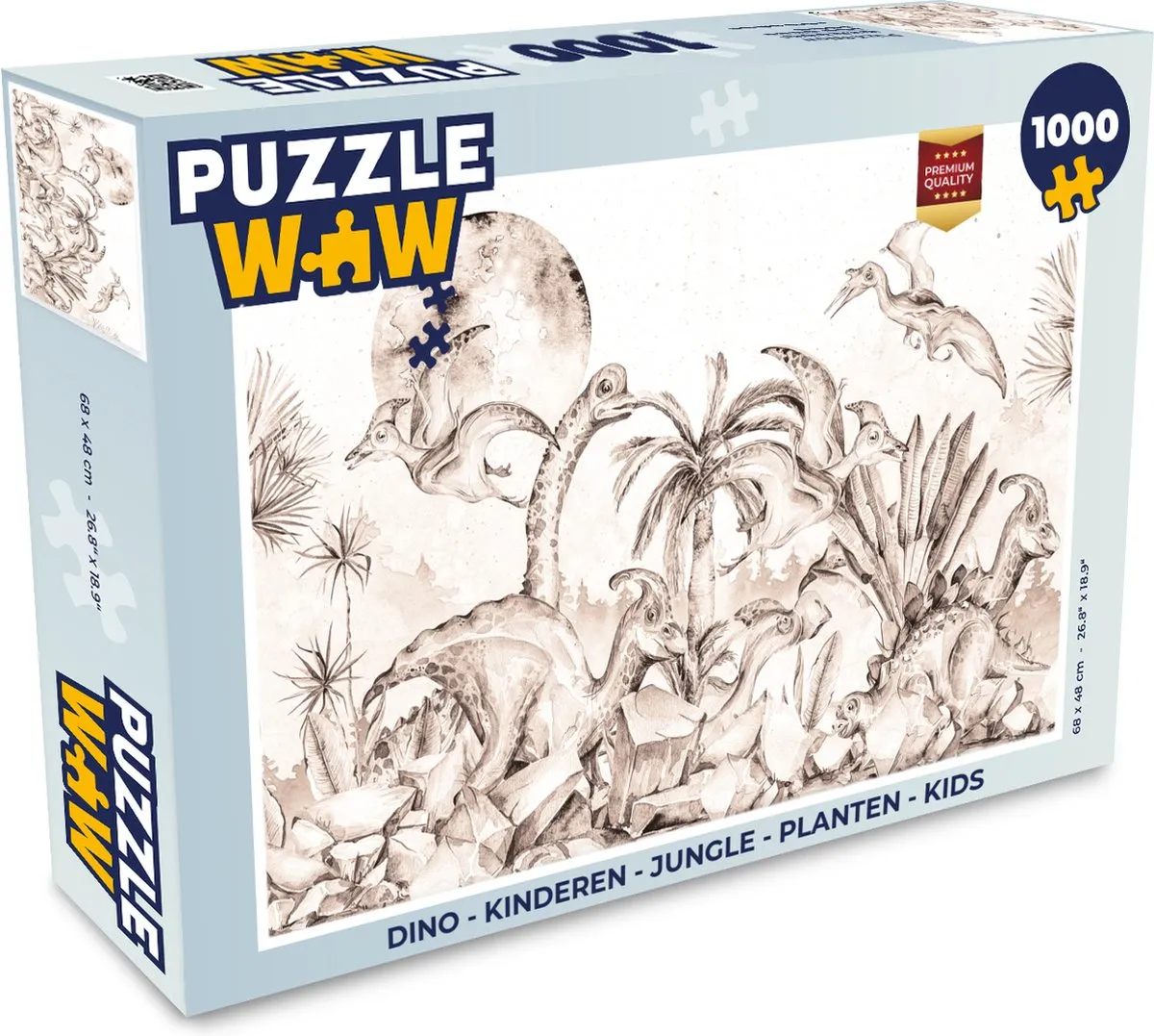 PuzzleWow Dino Jungle Legpuzzel 1000 Stuks