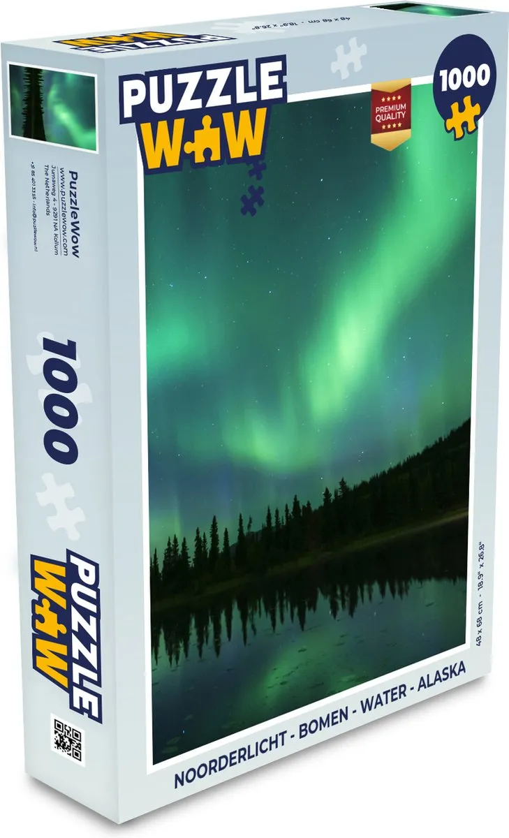 PuzzleWow Noorderlicht Alaska Legpuzzel 1000 Stuks - Multicolor