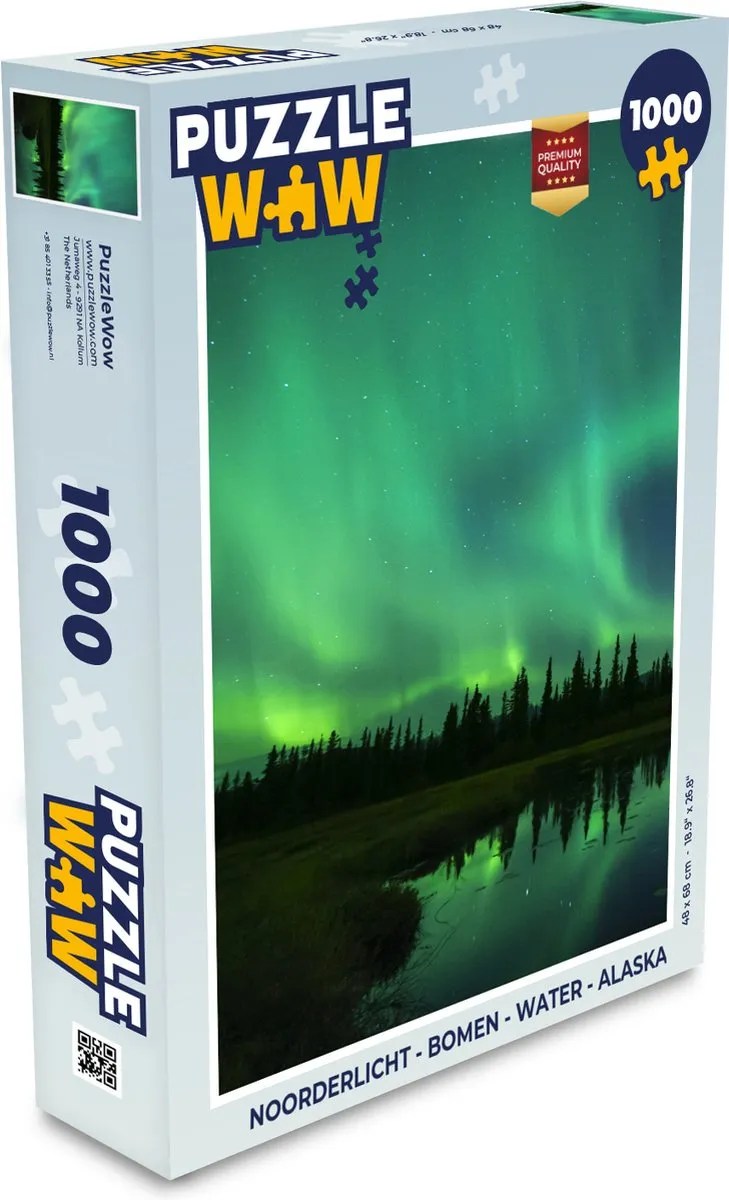 PuzzleWow Noorderlicht Alaska Legpuzzel 1000 Stuks - Multicolor