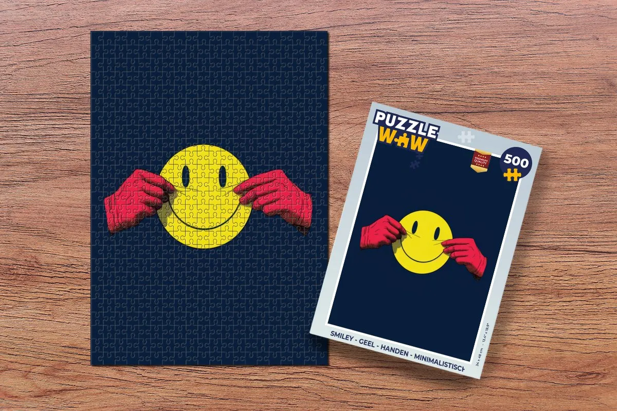 PuzzleWow Smiley Handen Legpuzzel 500 Stuks - Geel