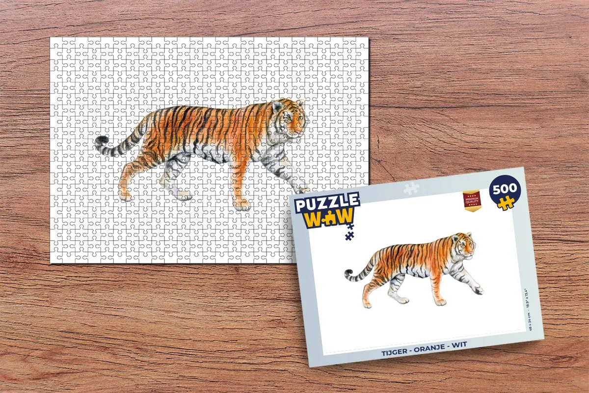 PuzzleWow Tijger Legpuzzel 500 Stuks - Multicolor