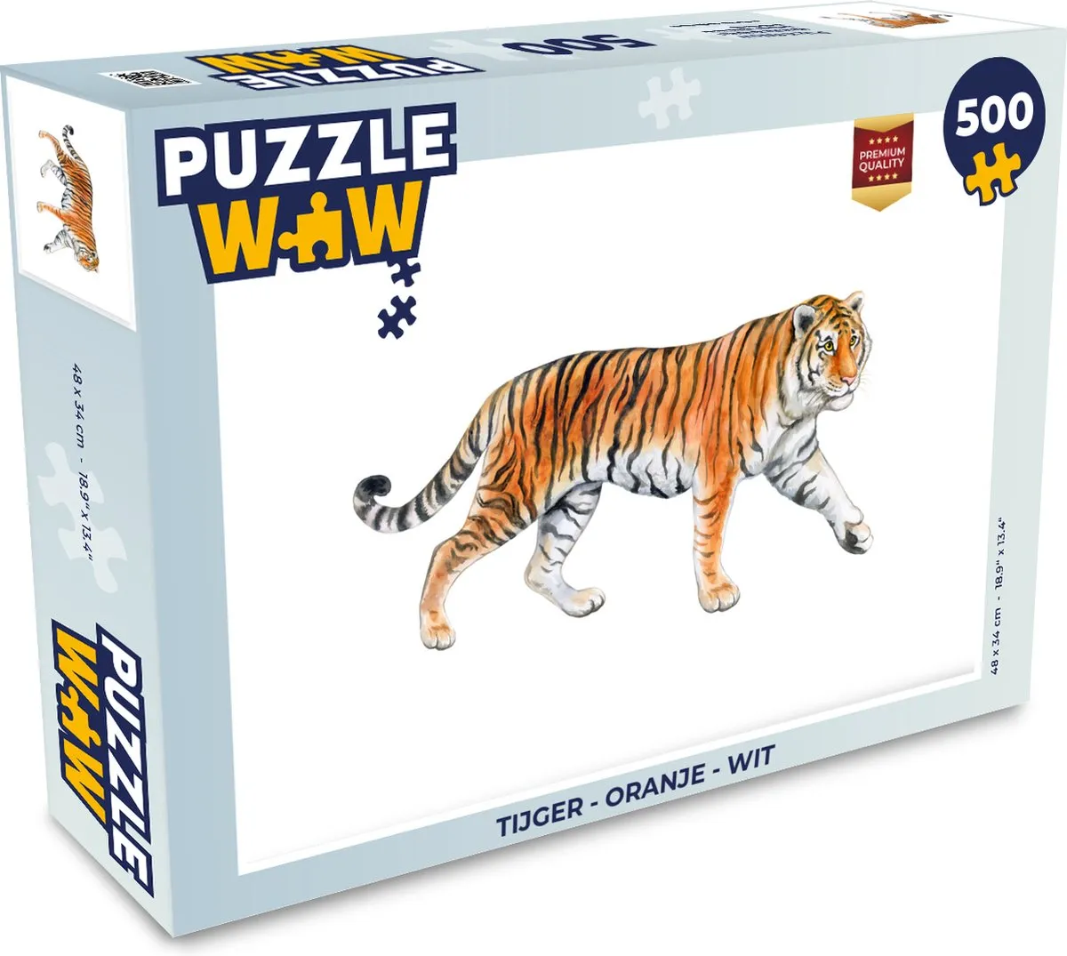 PuzzleWow Tijger Legpuzzel 500 Stuks - Multicolor