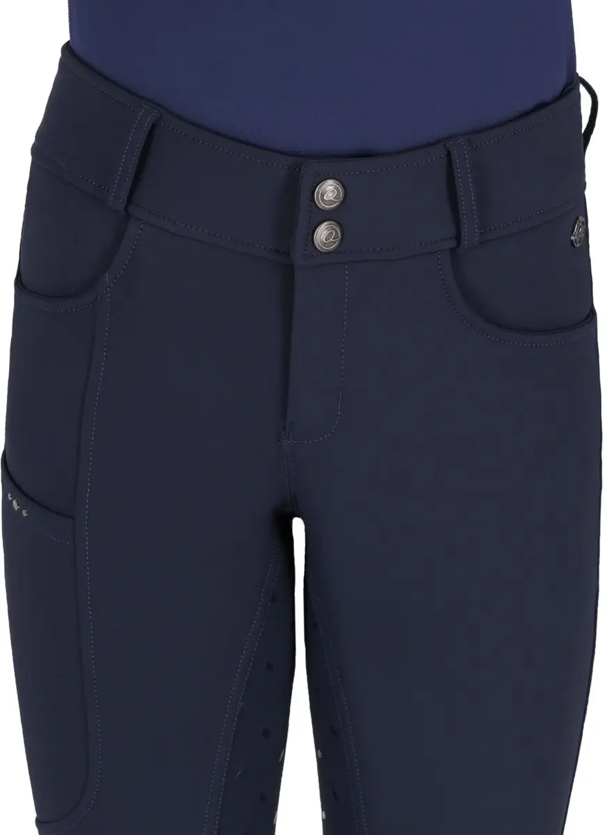 Qhp Rijbroek Lymee Softshell Junior Full-grip Navy