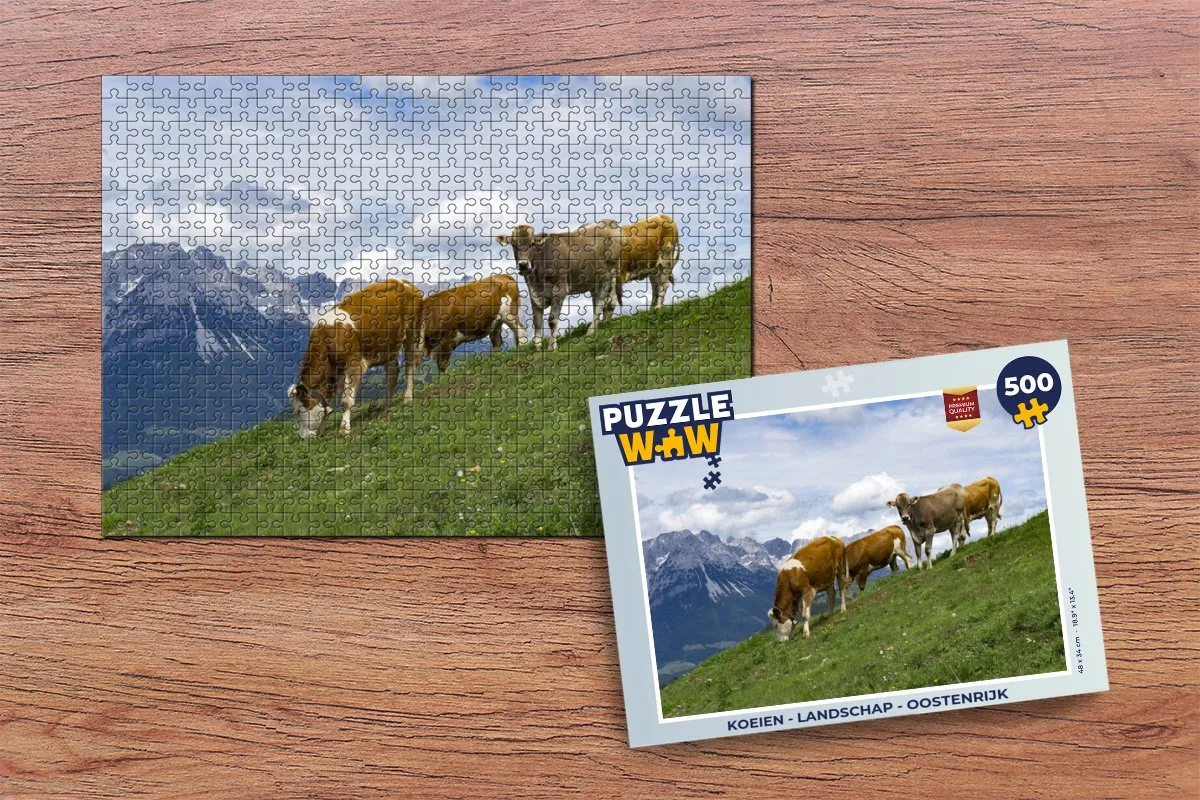 PuzzleWow Oostenrijk Landschap Legpuzzel 500 Stuks - Multicolor
