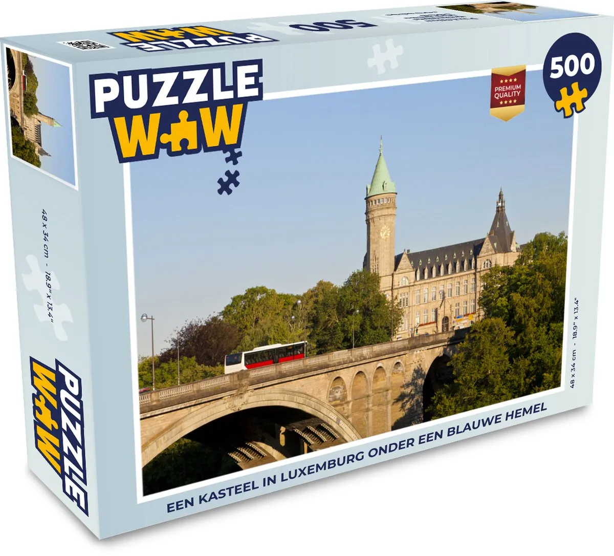 PuzzleWow Legpuzzel Een kasteel in Luxemburg 500 Stuks - Multicolor