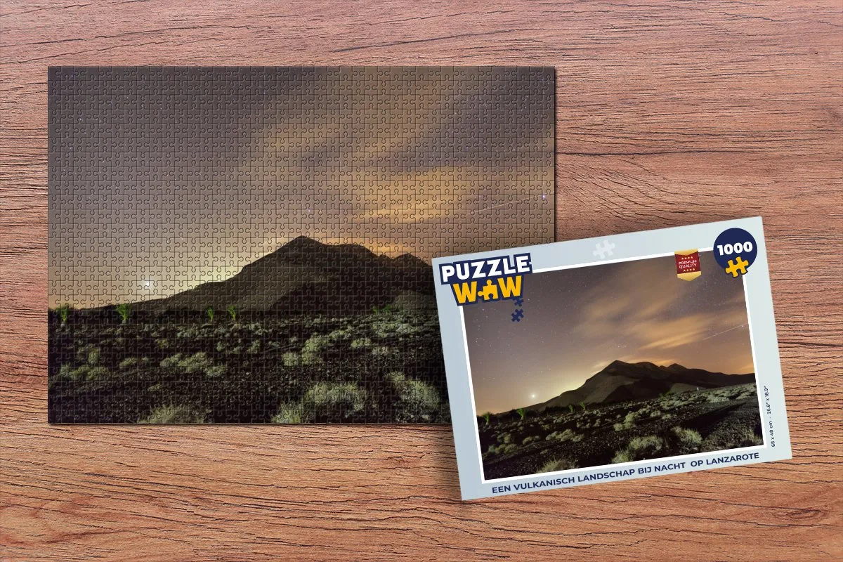 PuzzleWow Vulkanisch Landschap Lanzarote Legpuzzel 1000 Stuks - Multicolor