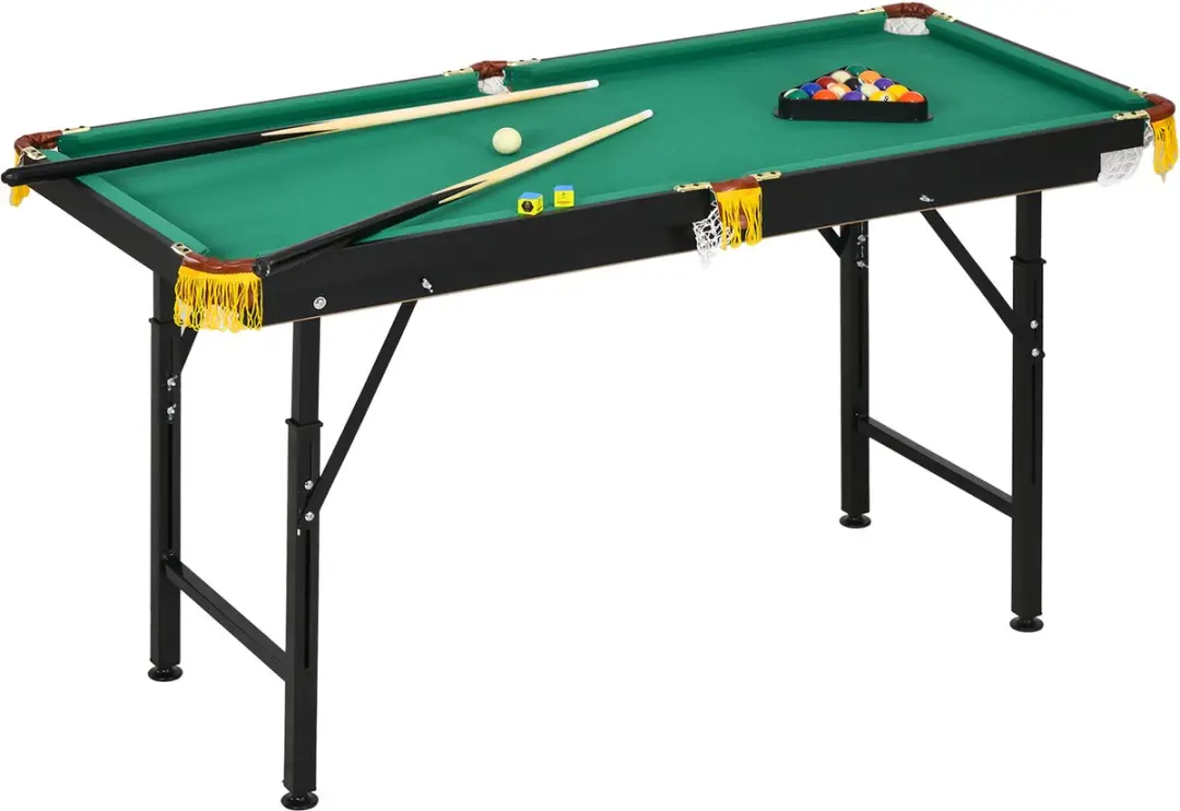 SPORTNOW-Billardtisch-MDF, Stahl-140L x 63B x 55-75H cm-Grün