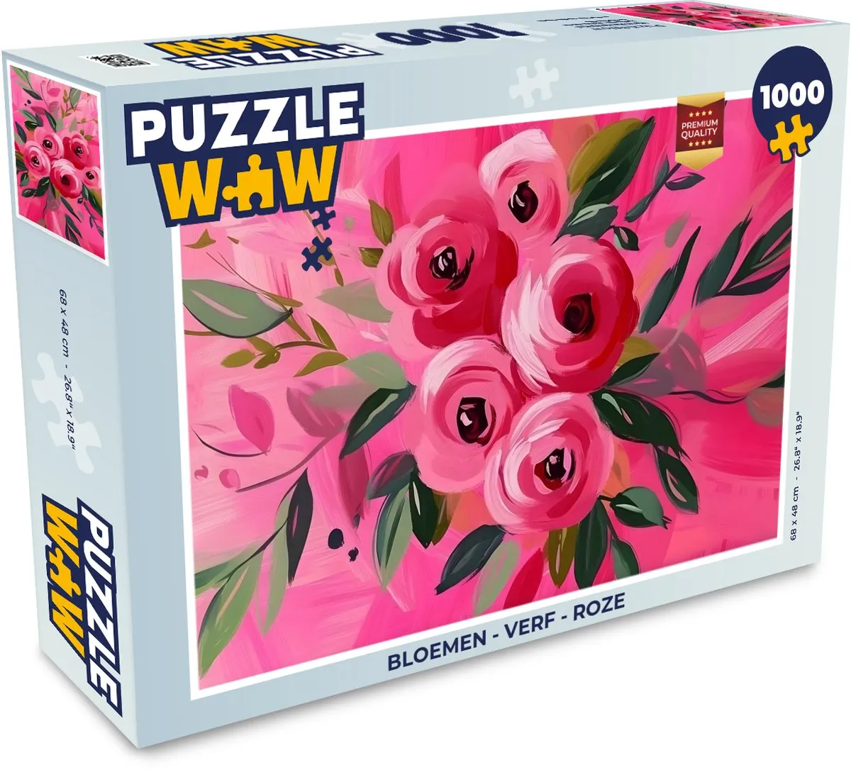 PuzzleWow Legpuzzel Bloemen Roze 1000 Stuks
