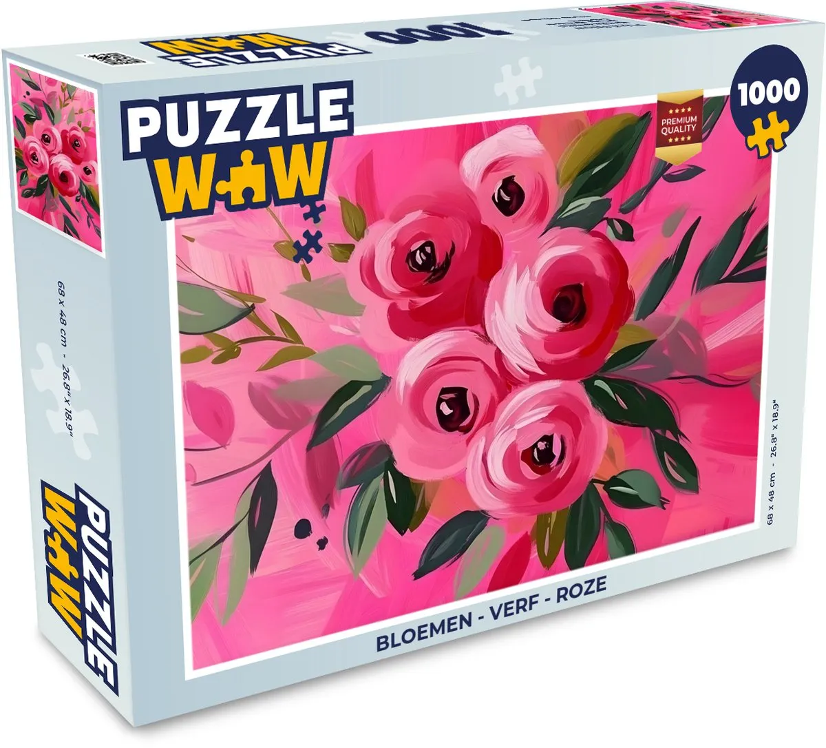 PuzzleWow Legpuzzel Bloemen Roze 1000 Stuks
