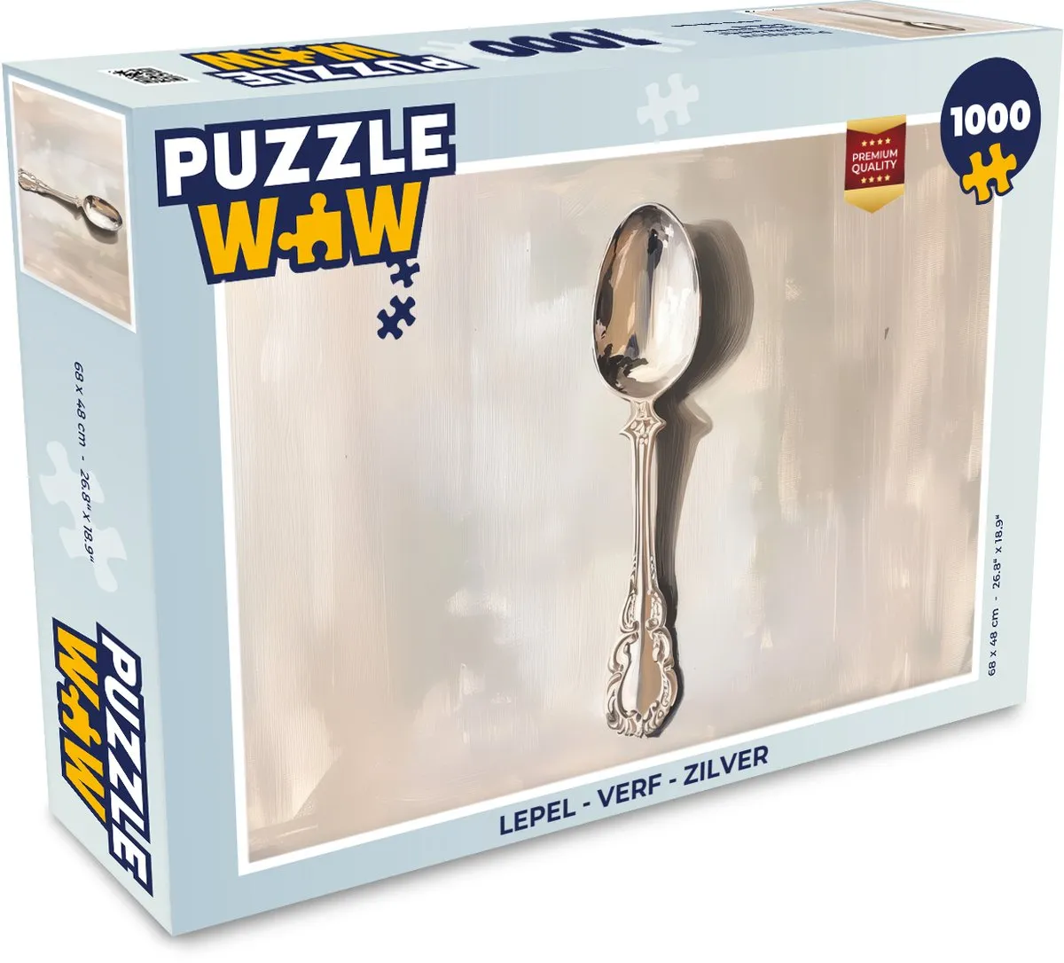 PuzzleWow Lepel Verf Puzzel 1000 Stuks - Zilver