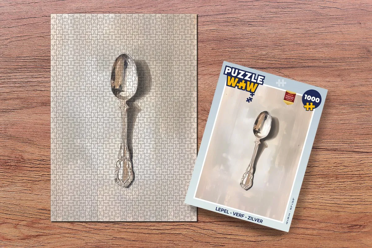 PuzzleWow Lepel Verf Puzzel 1000 Stuks - Zilver