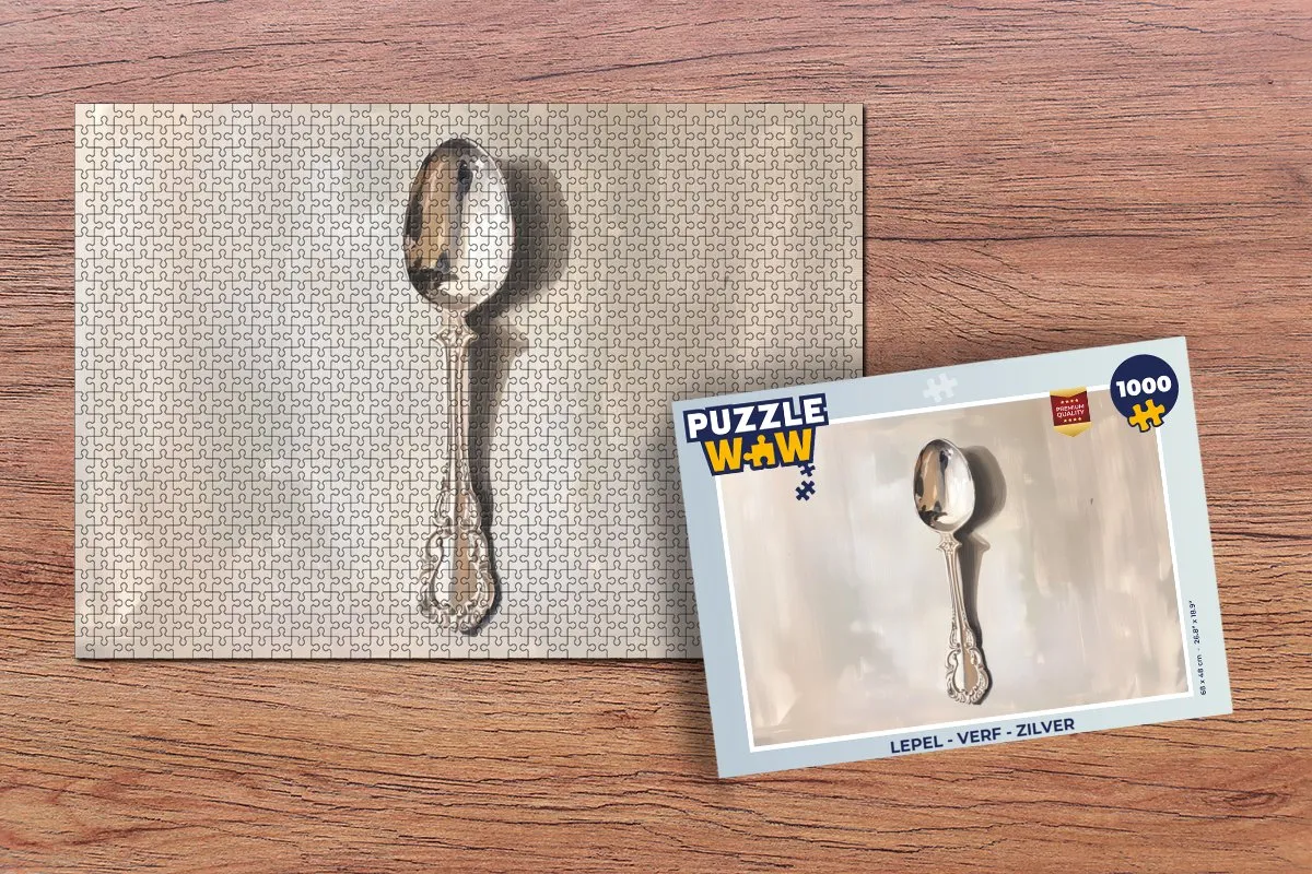PuzzleWow Lepel Verf Puzzel 1000 Stuks - Zilver