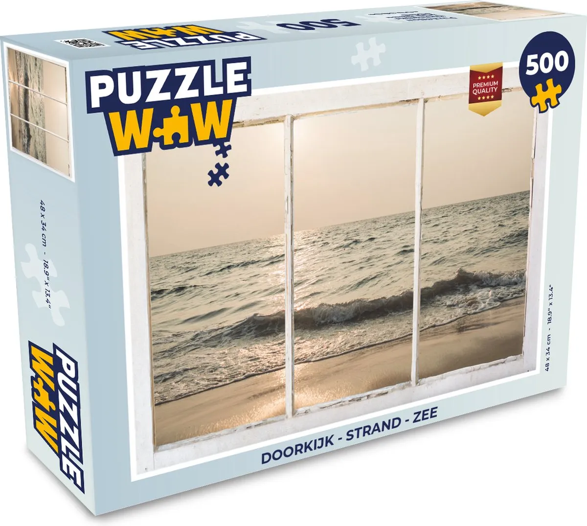 PuzzleWow Doorkijk Strand Zee Legpuzzel 500 Stuks