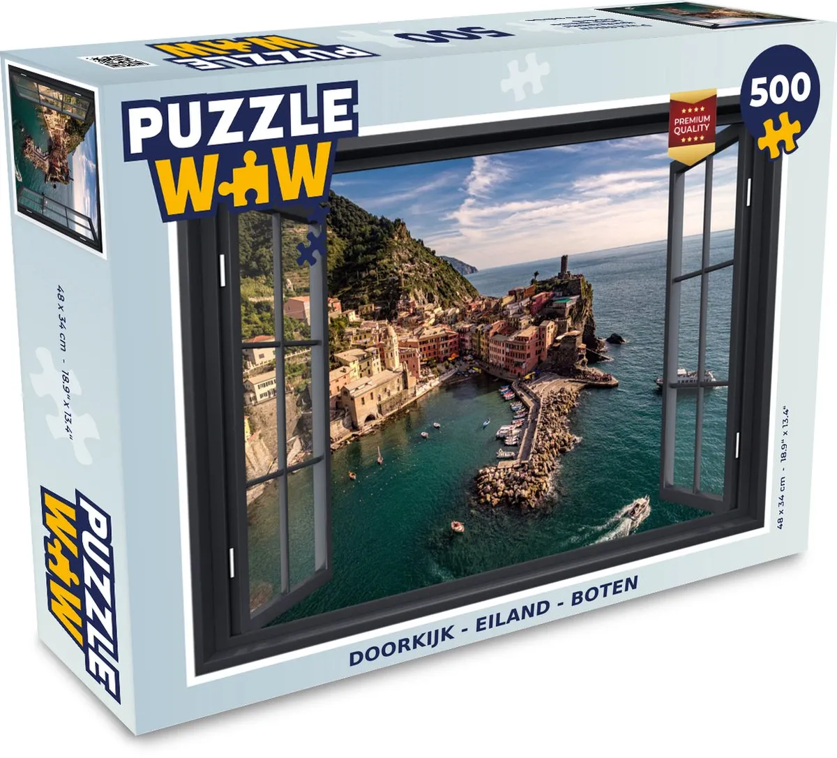 PuzzleWow Doorkijk Eiland Boot Legpuzzel 500 Stuks
