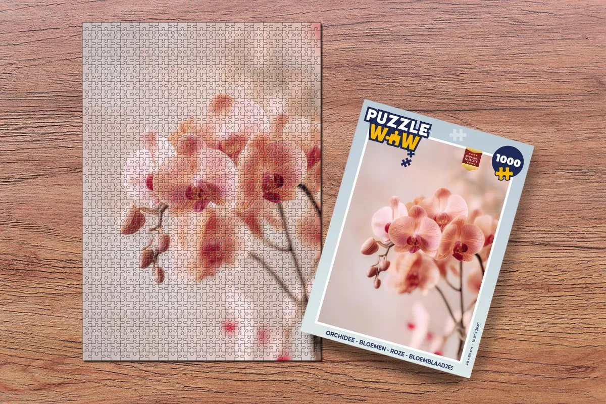 PuzzleWow Orchidee Legpuzzel 1000 Stuks - Roze Bloemen
