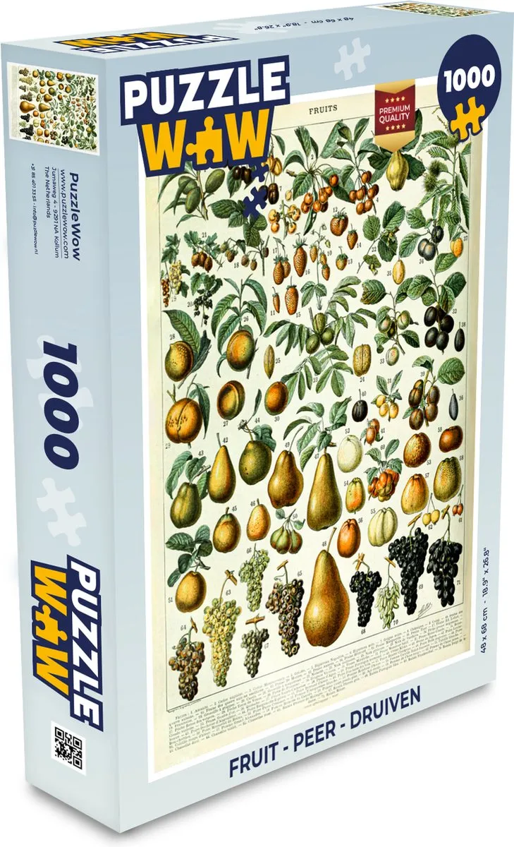 PuzzleWow Adolphe Millot Vintage Fruit Legpuzzel 1000 Stuks