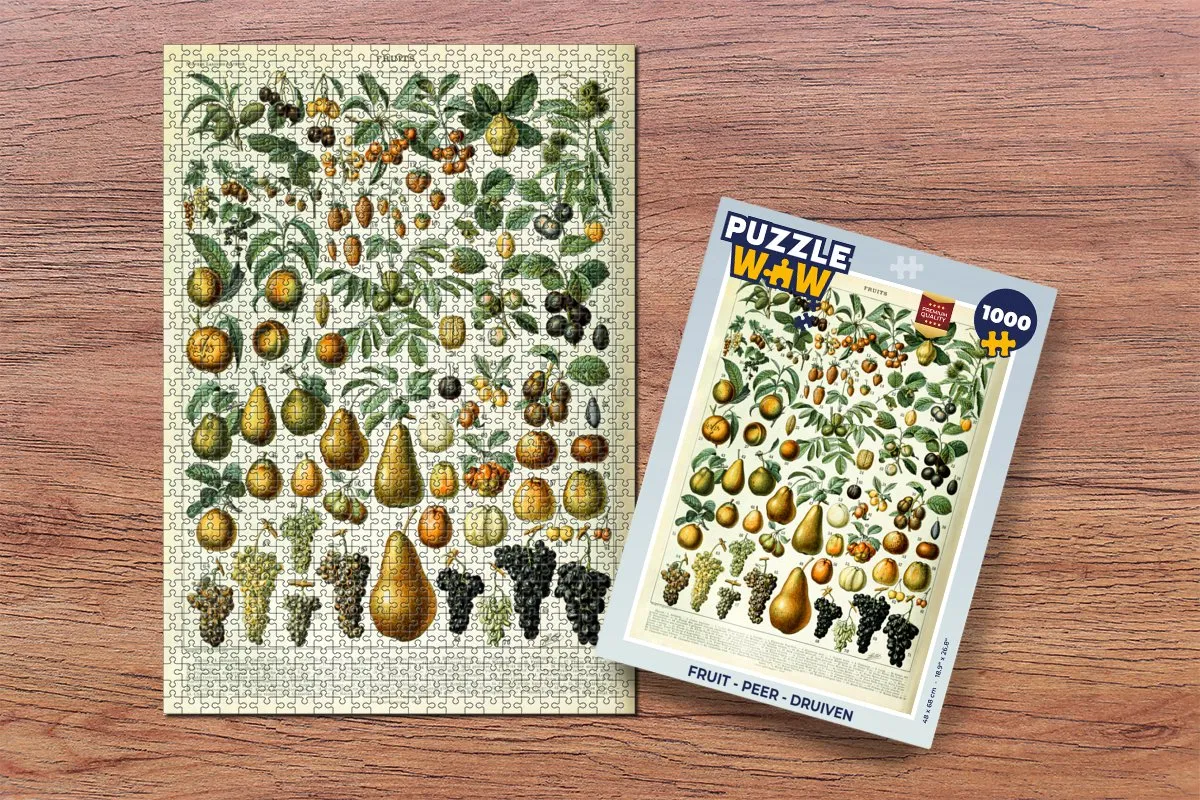 PuzzleWow Adolphe Millot Vintage Fruit Legpuzzel 1000 Stuks - Multicolor