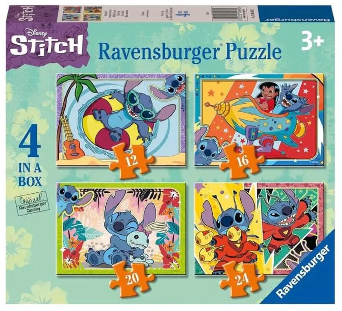 Ravensburger Disney Stitch 4in1box Puzzels - 72 Stuks - Multicolour