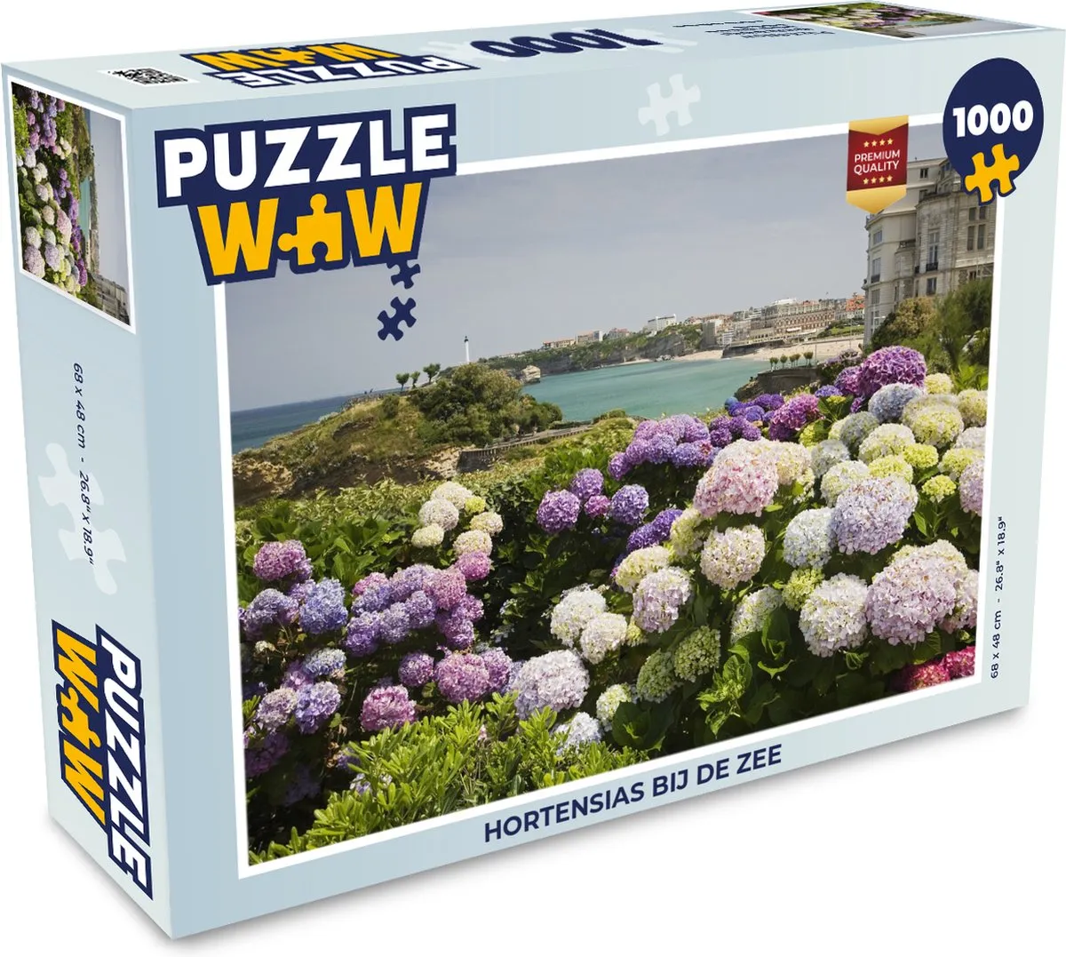 PuzzleWow Hortensias bij de zee Legpuzzel 1000 Stuks