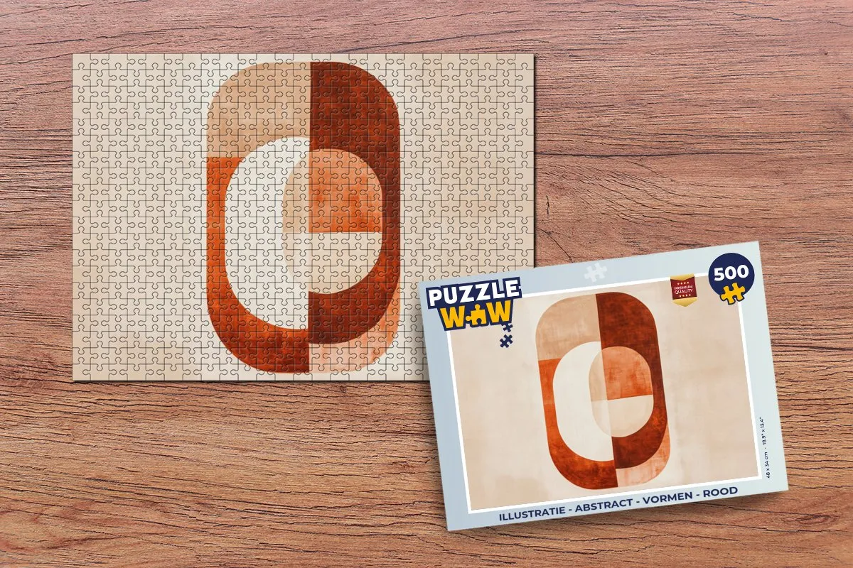 PuzzleWow Abstract Vormen Legpuzzel 500 Stuks - Rood - MPN 8721374604671